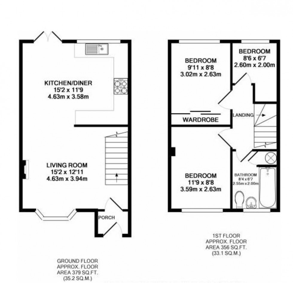 Floorplan for Mundays Row, Horndean, Waterlooville