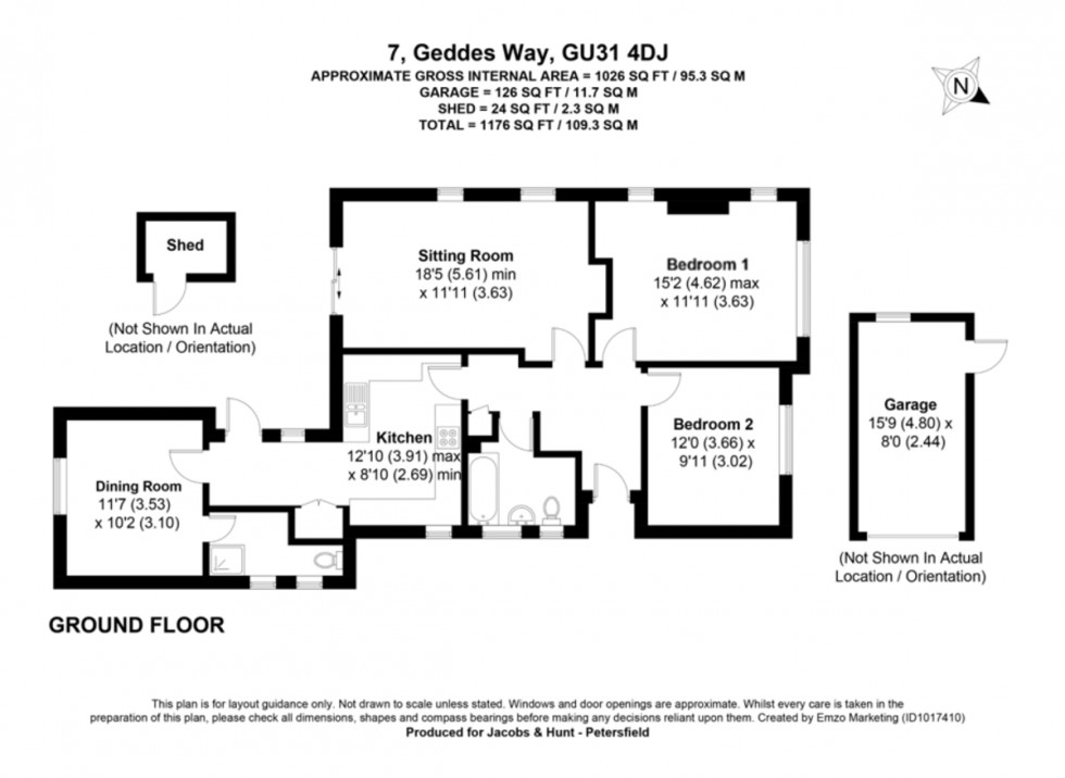 Floorplan for Geddes Way, Petersfield, Hampshire