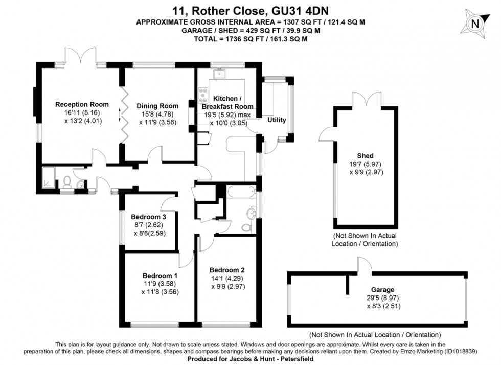 Floorplan for Rother Close, Petersfield, Hampshire