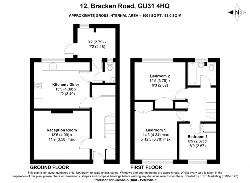 Floorplan for Bracken Road, Petersfield, Hampshire