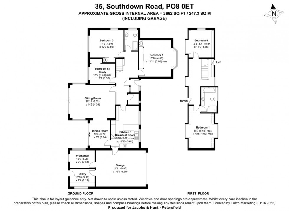 Floorplan for Southdown Road, Horndean, Hampshire